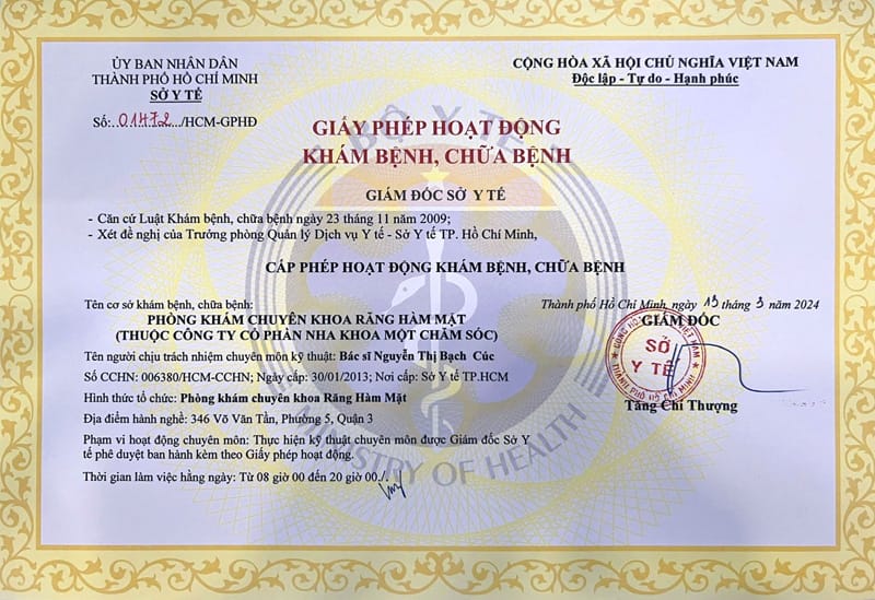 Giay phep hoat dong Nha Khoa Ocare 800