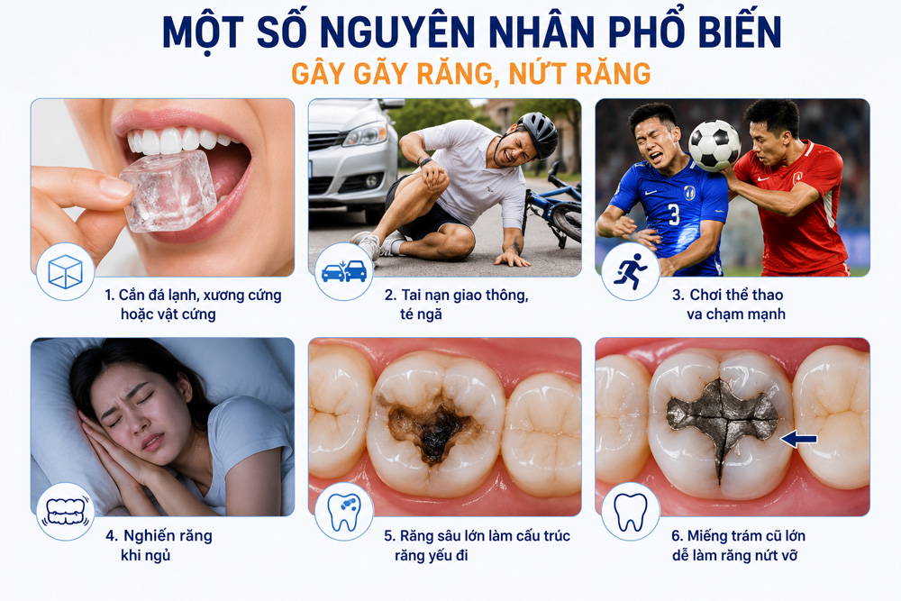 các nguyên nhân gây gãy nứt răng