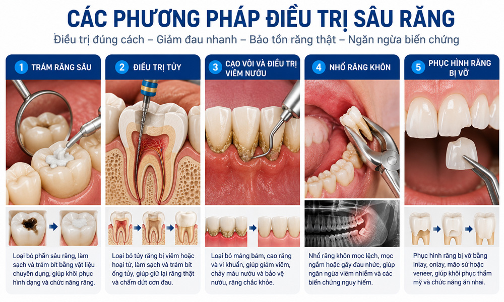 các phương pháp điều trị đau răng tại nha khoa quận 3