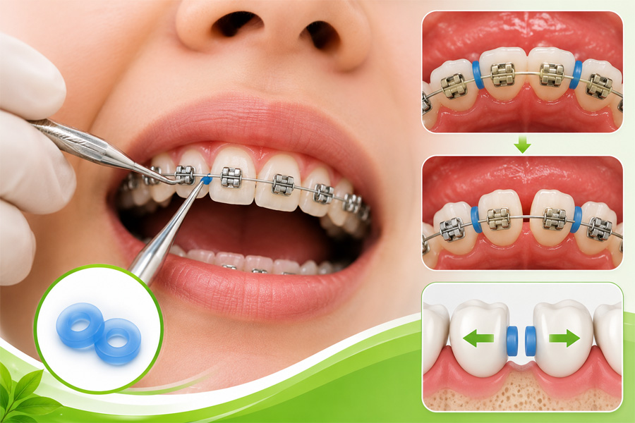 đặt thun tách kẽ khi niềng răng có đau không