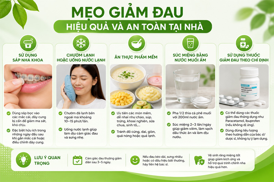 giảm đau răng khi niềng răng