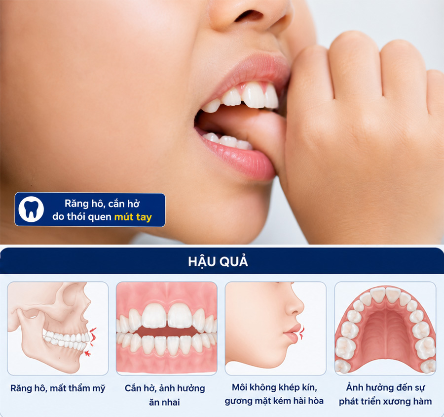 tác hại thói quen mút tay